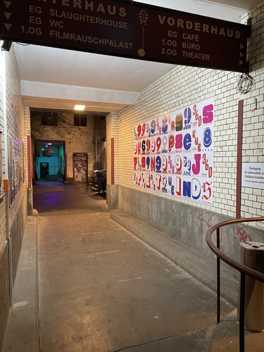 Poster wall at Kulturfabrik Moabit by Maria Anna Bierwirth in Berlin, 2024